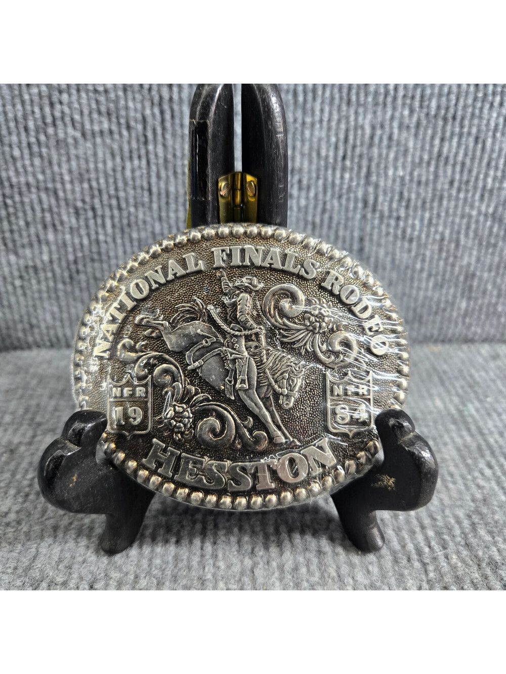 1984 National Finals Rodeo Heston Belt Buckle New with Papers